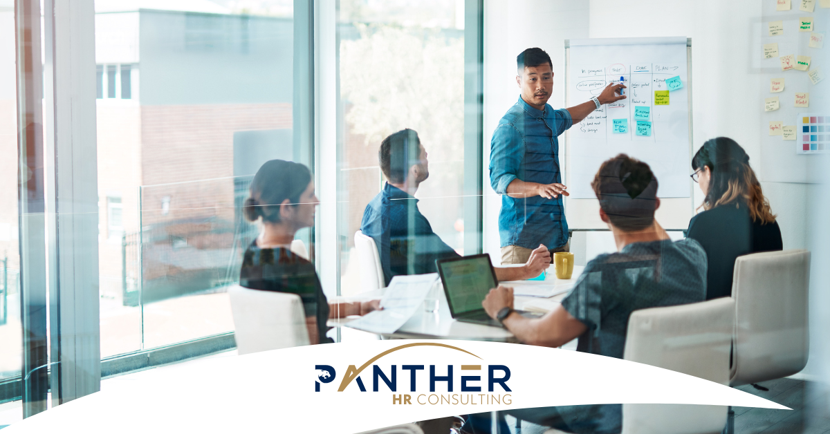 a team is strategic planning with an HR Consultant from Panther HR Consulting